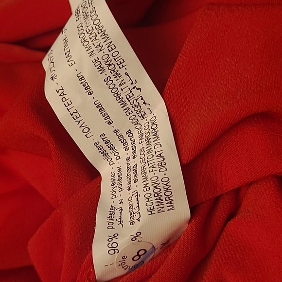 NWT WOMENS RED FAUX WRAP ZARA RUCHED BLOUSE TOP SIZE S - Picture 6 of 6